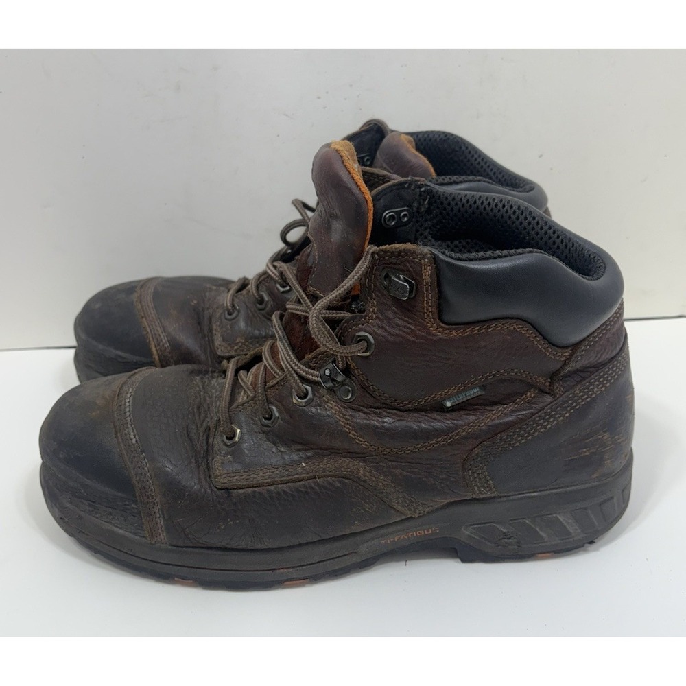 Timberland PRO Boots Mens Size 11 Wide Black Steel Toe Work Anti Fatigue Leather